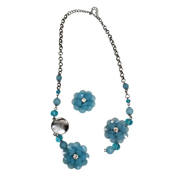 Floral Necklace For Repair Bloomcore 9" Silver Tone - Picture 1 of 3